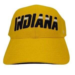 Indiana Pacers 47 Brand NBA Hat Yellow Adj. Baseball Cap Indiana Raised Logo